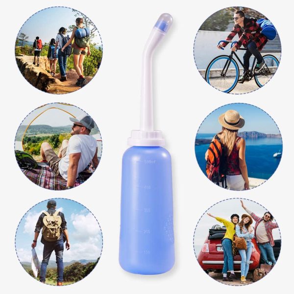 Meidong Portable Travel Bidet Handheld Personal Bidet Sprayer Mini Portable Bidet for Toilet 500ML Eva Bottle Water Capacity with Extra Long Pointed Nozzle Spray Cleaner for Personal Hygiene Cleaning/Baby Care/Soothing Postpartum Care/(Outdoor/Travling) - Image 2