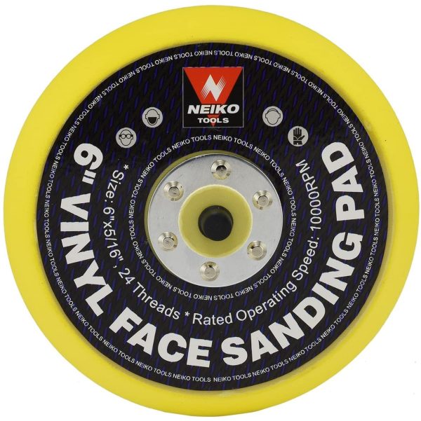 NEIKO 30262A 6" Vinyl Face PSA Sanding and Backing Pad | 5/16?? Arbor with 24 Thread Mounts | Ideal for Orbital and Dual Action DA Sanders - Image 5