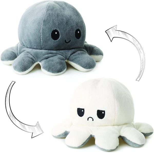 Toy Scholar Octopus Plushie Reversible / Pieuvre Peluche Reversible, Reversible Octopus Plush / Poulpe Reversible | Mood Octopus Plushies, Flip Octopus Plush, Flippy Octopus, Reversible Squid Plush - Image 2