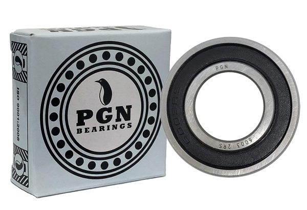 PGN 6003-2RS Sealed Ball Bearing - 17x35x10 - Lubricated - Chrome Steel (10 PCS)