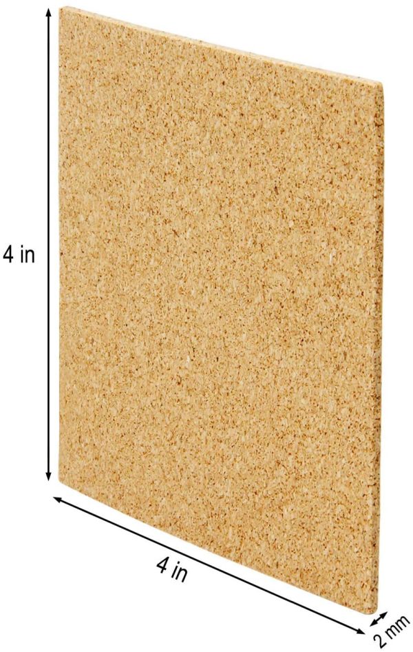 100 Pcs Self-Adhesive Cork Sheets 4"x 4" for DIY Coasters, Cork Board Squares, Cork Tiles, Cork Mat, Mini Wall Cork Board with Strong Adhesive - Image 6