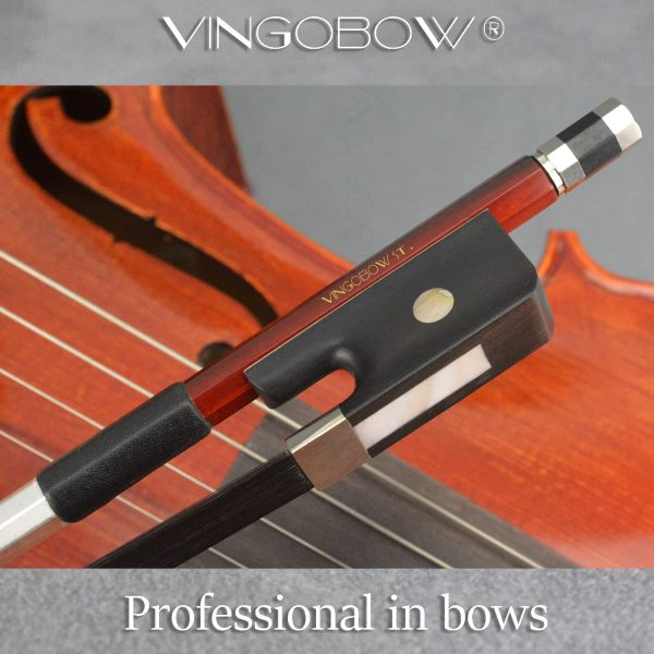 Black Horsehair Double Bass Bow French Model 1/2 Size Wild Tone VINGOBOW - Image 4