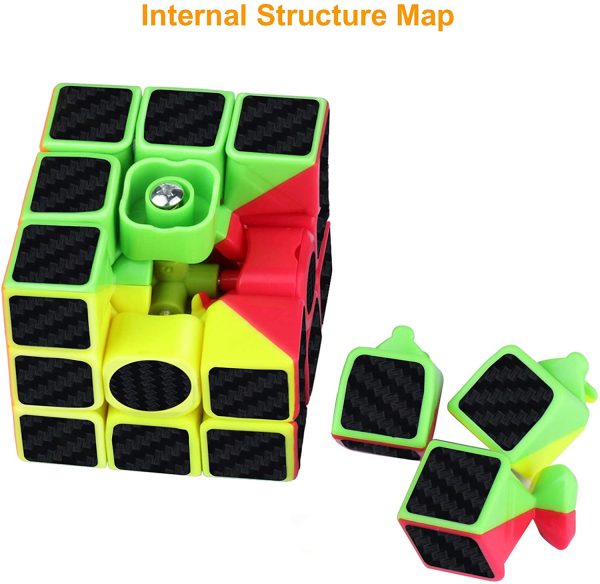 Magic Cube, Gritin 3x3x3 Smooth Speed Cube 3D Puzzles Cube with Vivid Color Carbon Fiber Surface - Ultra Durable and Flexible Easy Turning for Brain - Image 4