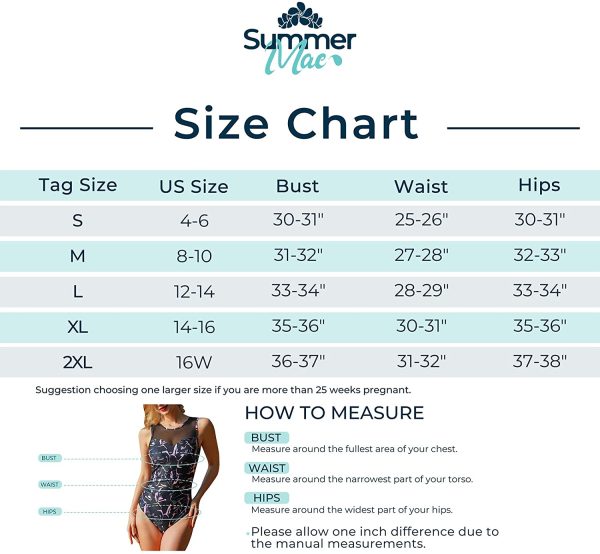 Summer Mae Women Mesh One Piece Swimsuit High Neck Tummy Control Ruched Slimming Monokini Bathing Suit - Image 5