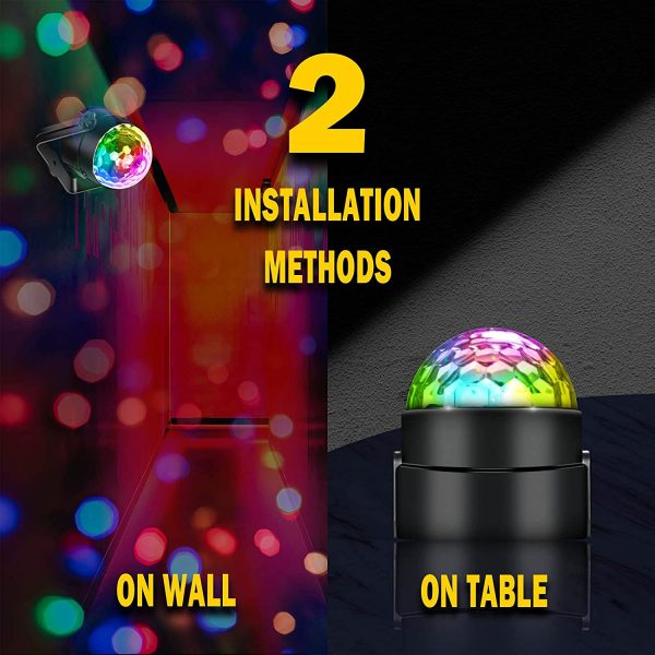 Apeocose 2-Pack Disco Ball Lights Sound Activated DJ Party Lights, RGB Rotating Strobe Light with Wireless Remote Shutter for Christmas New Year Eve Decorations Home Parties Dance Karaoke Birthday Zumba - Image 5