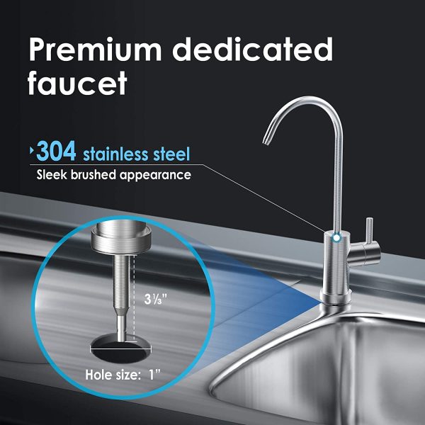 0.01 ??m Ultra Filtration Under Sink Water Filter System, 16K Gallons Chlorine Reduction Capacity, with Dedicated Faucet, USA Tech, 15UB-UF - Image 8