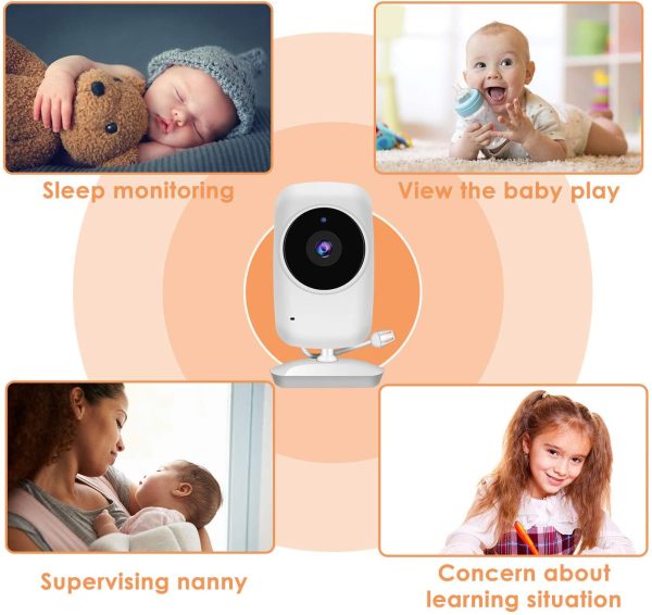 Video Baby Monitor with Camera,Baby Camera with No Glow Infrared Night Vision,Support Temperature Monitor,Two-Way Talk,Lullaby,Remote Zoom Video Monitor System - Image 2