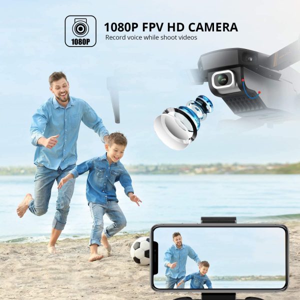 4DV4 Drone with 1080P Camera for Adults Kids,HD FPV Live Video Foldable RC Quadcopter Helicopter for Beginners Toys Gift,Trajectory Flight, App Control,Altitude Hold ,One Key Returnand, 2 Batteries - Image 6