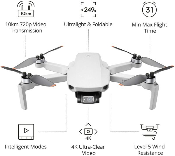 Mini 2 ?C Ultralight and Foldable Drone Quadcopter for Adults and Kids, 3-Axis Gimbal with 4K Camera, 12MP Photo, 31 Mins Flight Time, OcuSync 2.0 10km HD Video Transmission, QuickShots, Gray - Image 6