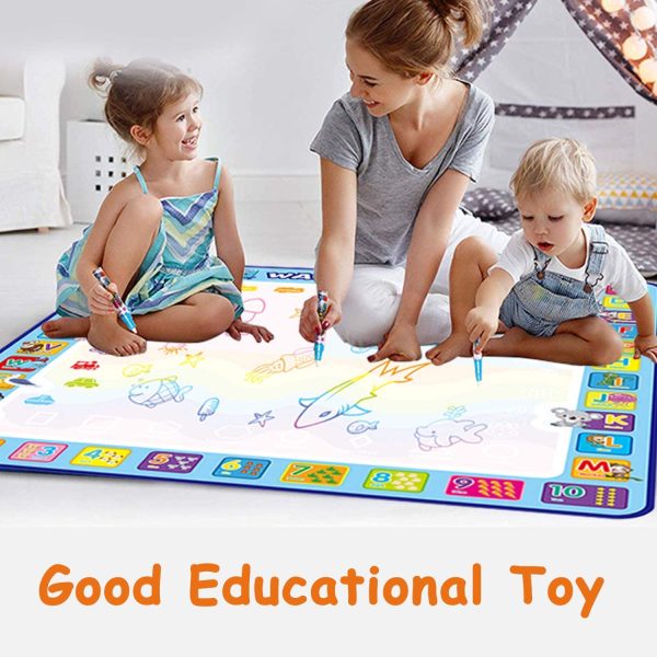 Tobeape? 100 X 100 cm Extra Large Aqua Magic Doodle Mat, Colorful Educational Water Drawing Doodling Mat Coloring Mat for Kids Toddlers Boys Girls Age of 3 4 5 6 7 8 - Image 3