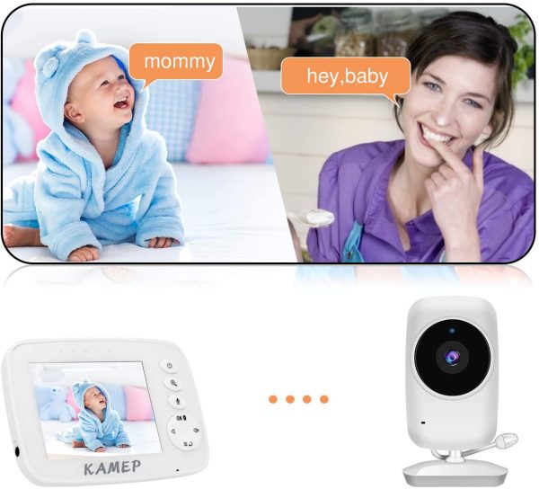 Video Baby Monitor with Camera,Baby Camera with No Glow Infrared Night Vision,Support Temperature Monitor,Two-Way Talk,Lullaby,Remote Zoom Video Monitor System - Image 6