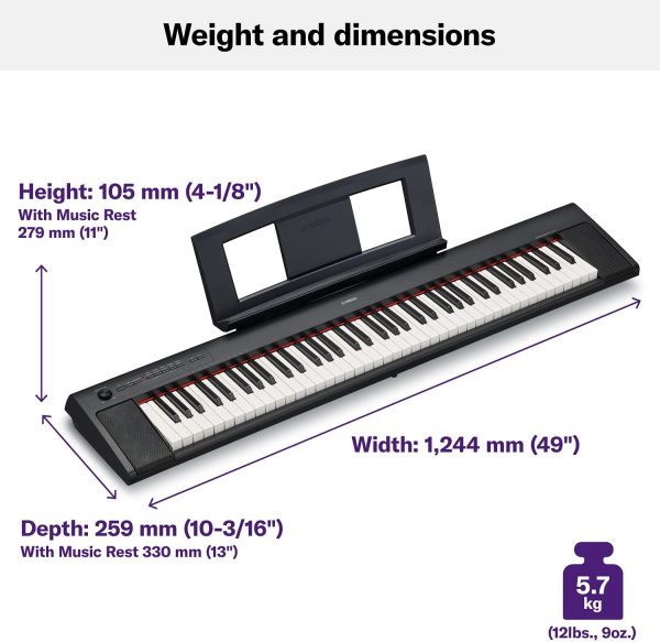 Yamaha NP32 76-Key Lightweight Portable Keyboard, Black - Image 10