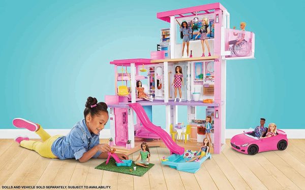 Barbie Dreamhouse (3.75-ft) 3-Story Dollhouse Playset with Pool & Slide, Party Room, Elevator, Puppy Play Area, Customizable Lights & Sounds, 75+ Pieces, Gift for 3 to 7 Year Olds - Image 6