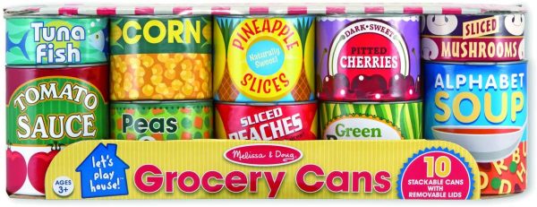 Melissa & Doug Let??s Play House! Grocery Cans (Pretend Play, Pop-Off Lids, Sturdy Cardboard Construction, 10 Cans, Great Gift for Girls and Boys - Best for 3, 4, 5, and 6 Year Olds) - Image 5