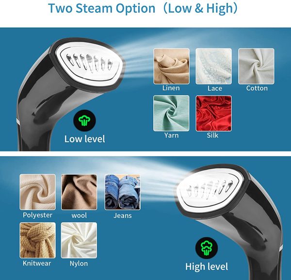 Steamer for Clothes, Handheld Garment Steamer, 1200W Mini Travel Steamer, Portable Fabric Steam Iron Auto Shut Off & Leak Proof??LCD Display/15s Fast Heating/Wrinkle Remover [Luxury Edition] - Image 4