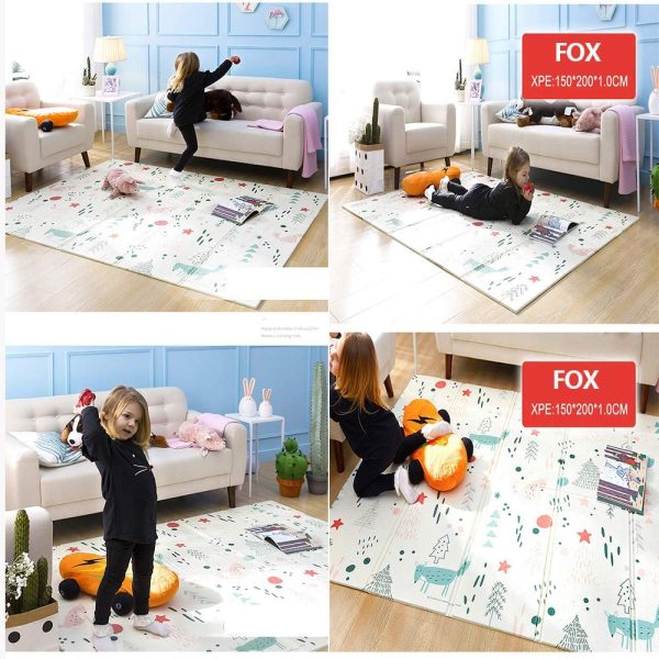 BEKOBABY Baby Play Mat XPE Foam Floor Gym Children Mats 58x77In Baby Room Folding Mat Baby Game Blanket with Carry Bag (Fox)?? - Image 8