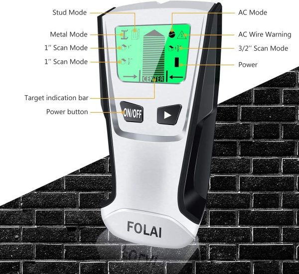 Stud Finder Sensor Wall Scanner - 4 in 1 Electronic Stud with Digital LCD Display, Beam Finder Center Finding & Sound Warning for Wood AC Wire Metal Studs Detection - Image 2