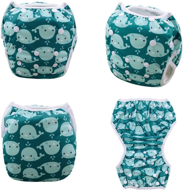 ALVABABY Swim Diapers 2pcs Baby Toddler Infant Snap One Size Reusable Adjustable Baby Shower Gifts 0-2 Years SW18-21 - Image 2