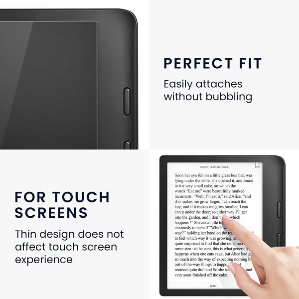 kwmobile Screen Protector Compatible with Kobo Libra 2 - Screen Protector for eReader Pack with Clear Finish - Set of 2 - Image 3