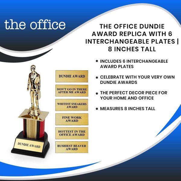 The Office Dundie Award Replica Trophy | Host Your Own The Office Dundies Awards Ceremony | Includes 6 Interchangeable Title Plates | Measures 8 Inches Tall - Image 6