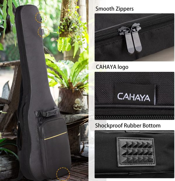 CAHAYA Guitar Bag Gig Bag Padded Backpack Oxford Cloth Water-Resistant with Large Pockets for Guitars (Electric Guitar Bag) - Image 7