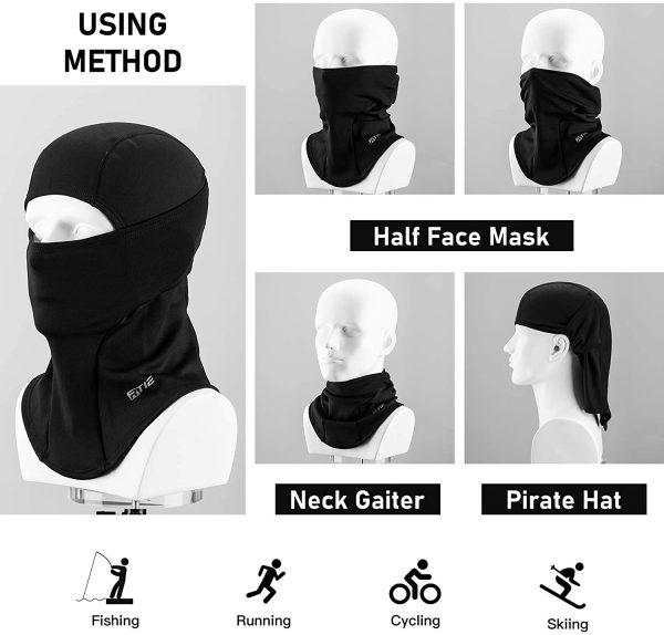 Rtie Balaclava Face Mask Windproof Ski Mask for Cold Weather Thermal Face Mask Black - Image 6