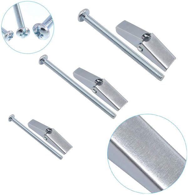 Toggle Anchors -Toggle Bolt and Wing Nut Kit for Hanging Heavy Items on Drywall (Toggle Anchors 15pcs)