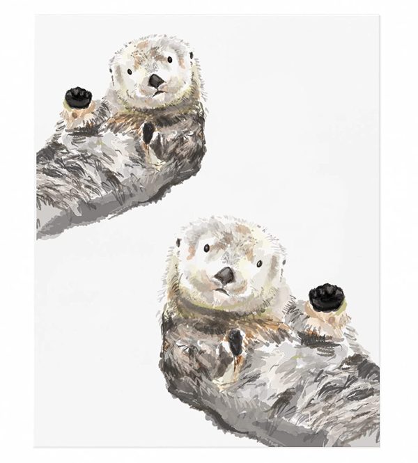 Sea Otter Wall Art - Newborn Unisex Baby Room Wall Decor, Ocean themed kids Bedroom, Gender Neutral, UNFRAMED, Signed by Artist - Image 7