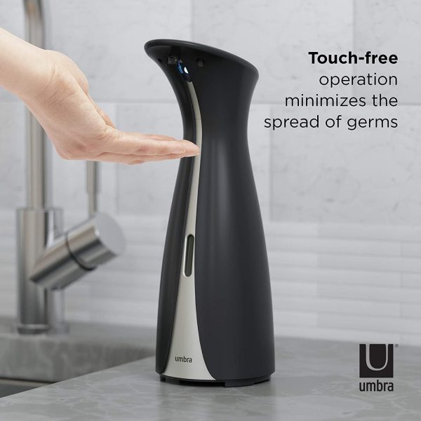 Umbra Otto 8.5oz (255ml) Automatic Hand Soap Dispenser for Kitchen Or Bathroom, Black, 8.5 oz