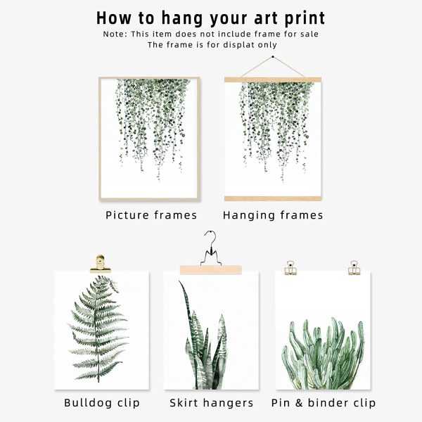 Plant Prints Unframed Posters Wall Art for Living Room Decor, 8x10 Poster Canvas Prints Set of , Botanical Prints Wall Art Leaf Posters Sage Green Decor - Image 4