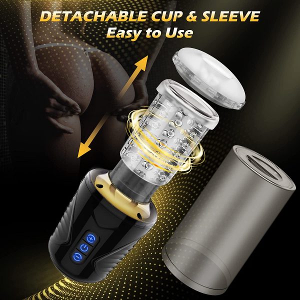 Automatic Male Masturbator, Amortoy Male Masturbators Cup with 7 Thrusting & Rotating, 50dB Super Quite Hands-Free Electric Pocket Pussy, 3D Large Grain Texture Deep Massager Penis Stroker, Male Sex Toys for Men - Image 5