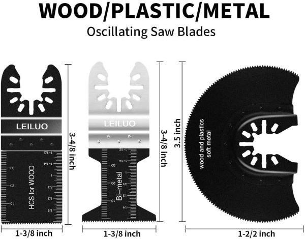 Oscillating Saw Blades  24 PC Multitool Blades for Wood Metal Plastics Oscillating Tool Blades Fit DeWalt Bosch Milwaukee Craftsman Rockwell Fein Porter-Cable Chicago Ridgid Makita Ryobi - Image 3