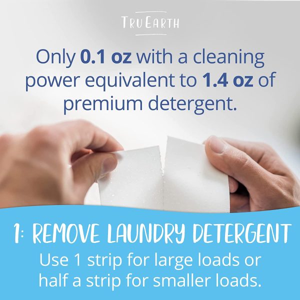 Tru Earth Eco-friendly, Biodegradable, Zero Waste, Cruelty-Free Laundry Detergent Sheets/Eco-Strips for Sensitive Skin, 32 Count (Up to 64 Loads), Fresh Linen Scent - Image 4