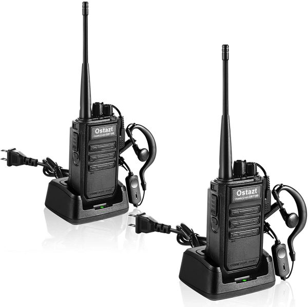 Walkie Talkie Rechargeable 2 Pack Portable Handheld 2 Way Radio Set Long Range for Adults with Earpiece