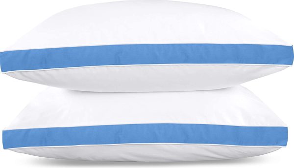 Utopia Bedding Gusseted Pillow (2-Pack) Premium Quality Bed Pillows - Side Back Sleepers - Blue Gusset - King - Image 2