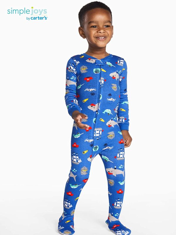 Simple Joys by Carter's Baby-Boys 3-Pack Snug Fit Footed Cotton Pajamas - Image 3