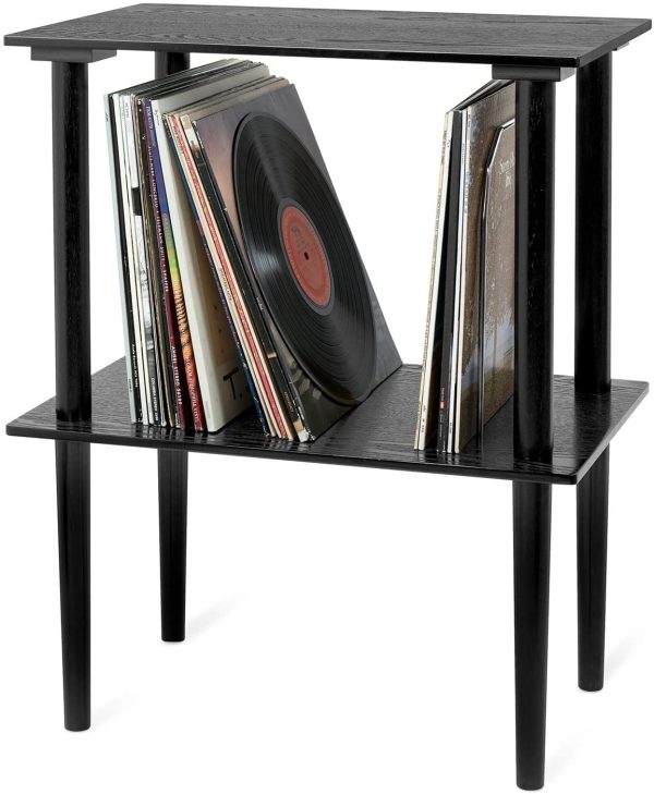 Victrola Wooden Stand for Wooden Music Centers with Record Holder Shelf, Black - Image 3