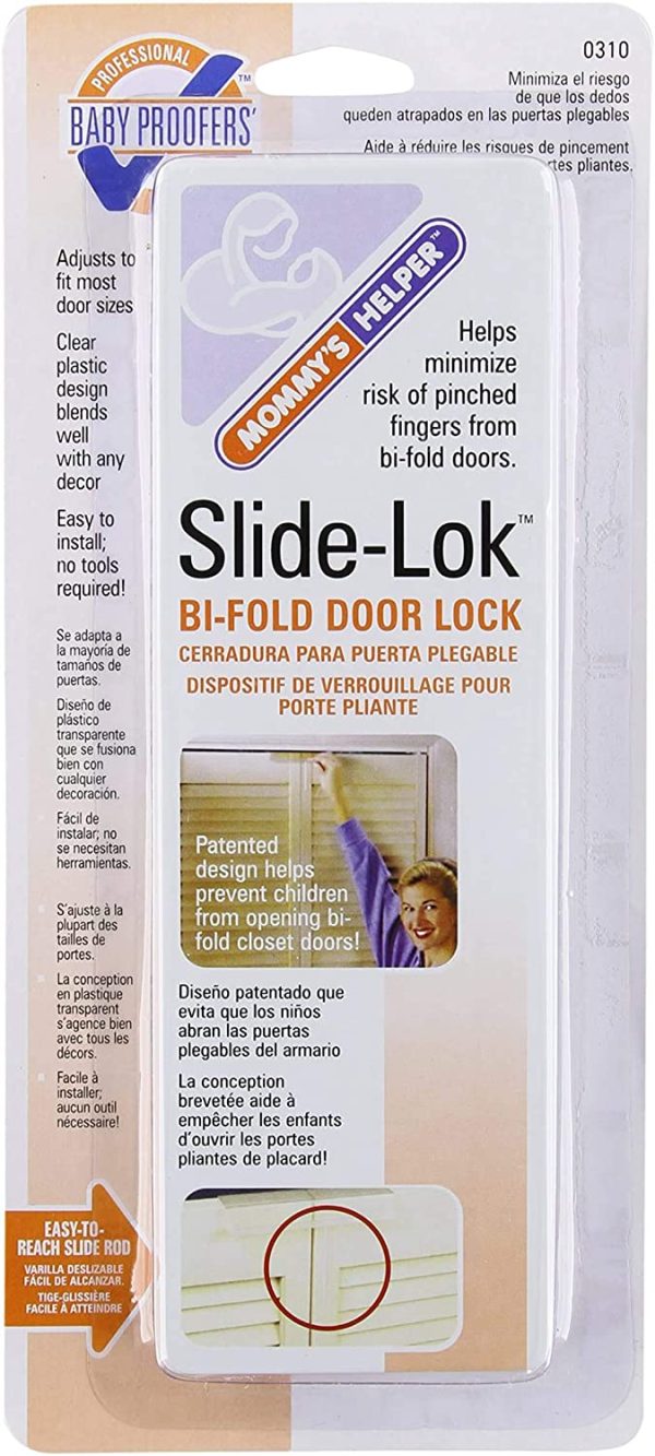 Mommy's Helper Slide-Lok Bi-Fold Door Lock, Clear - Image 2