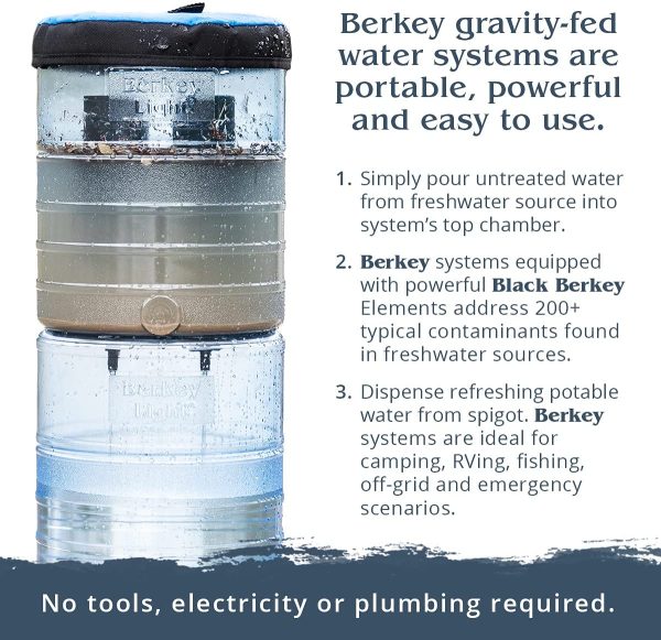 Berkey BT2X2-BB Travel Water Purification System with 2 Black Elements