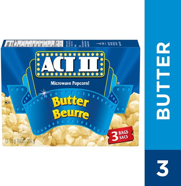 Microwave Popcorn ??Butter Flavour (3 Pack ??3 Bags Total)