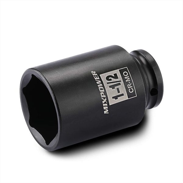 1/2 Inch Drive Deep Impact Socket 1-1/2 Inch SAE, CR-MO, 6PT,Axle Nut Impact Grade Socket for Easy Removal - Image 4