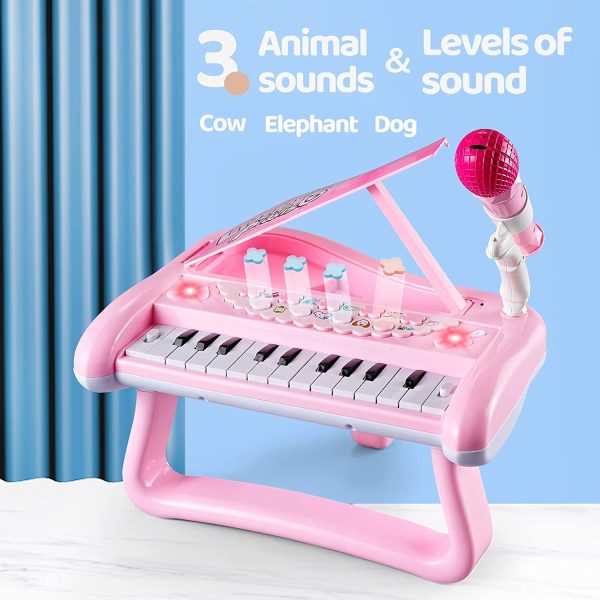 Baby Piano Girls Toy First Birthday Gifts for 1 2 3 Years Old Toddler Keyboard for Kids 12-18 months Musical Instruments with Microphone - Image 9