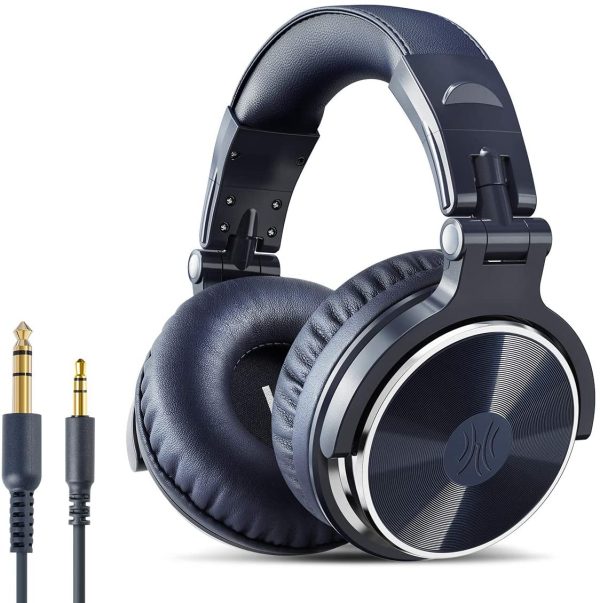 OneOdio Over Ear Headphone, Wired Bass Headsets with 50mm Driver, Foldable Lightweight Headphones with Share port and Mic for Recording Monitoring Mixing Podcast Guitar PC TV (Dark Blue) - Image 3