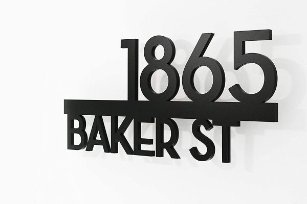 Modern House Numbers - Street Address - Black with Black Acrylic - Contemporary Home Address - Sign Plaque - Door Number - Image 6