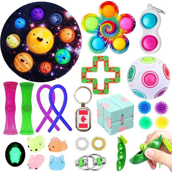 23Pcs Fidget Toys Set, Relieves Stress and Anxiety Fidget Toy for Children Adults, Sensory Toy Set for Kids Autism, ADHD - Image 4