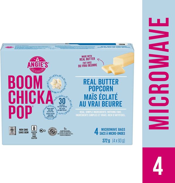 Angie??s BOOMCHICKAPOP? Real Butter Microwave Popcorn (4 x 93 gram bags) - Image 2