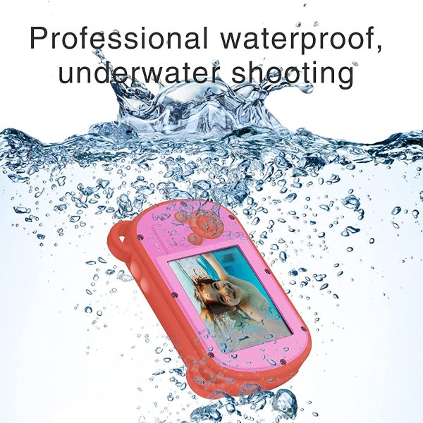 Underwater Camera for Kids,HD 1080P Waterproof Kids Camera,Video Recorder Action Preschool Camera,8X Digital Zoom Camera with Flash and Microphone Sticker - Image 3