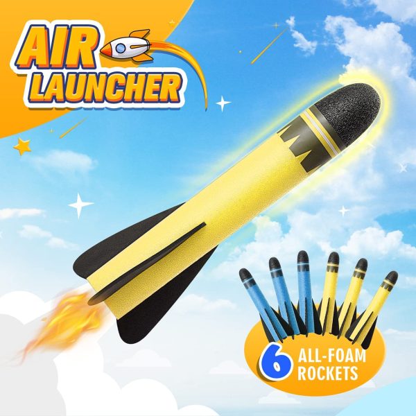 Toys for 3-12 Year Old Boys, CHIMMY Rocket Kit Outdoor Toys for Kids 3-12 Rocket Set Birthday Gifts for Girls Age 3-12 Outside Toys Air Rocket for 3-12 Year Old Girls Fun Toys for Boys Blue - Image 2