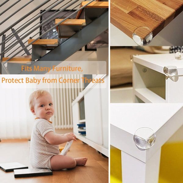 Cunina Corner Protector, 8-pack Transparent Baby Proofing Safety Corner Edge Guards, Furniture Table Sharp Corner Guard Protectors Bumper for Baby Child Kids - Image 3