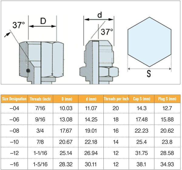 ZELCAN 64 Piece JIC 37?? Flare Cap and Plug Kit Hose Tube and Pipe Fitting Set Hydraulic Cap and Plug Kit Galvanized 45# Steel with Precision Threading Dash Sizes -04 -06 -08 -10 -12 -162 - Image 3